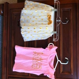 Birthday princess shirt and skirt set